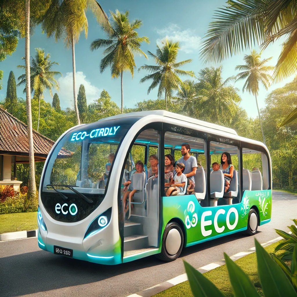 electric shuttle bus perfect for family trip at the best resort in bali